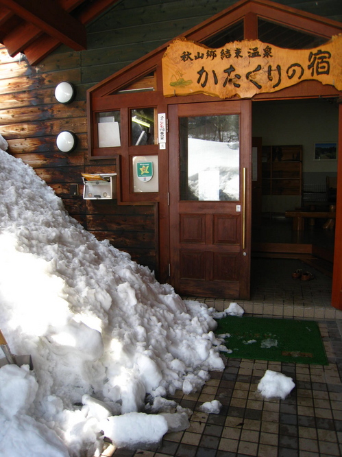 玄関　雪